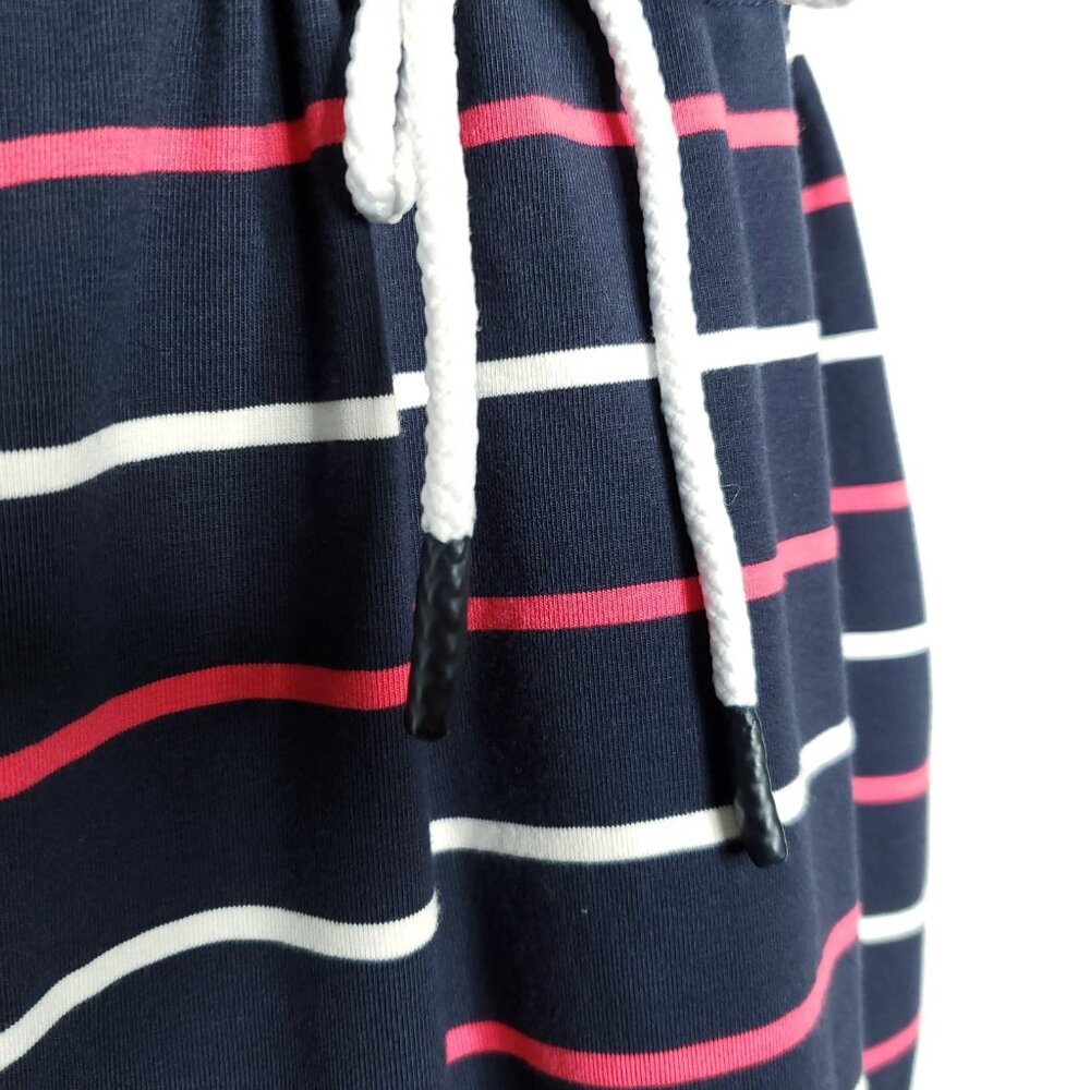Barbour Womens Dress Sz 6 Small  Marloe Jersey Knit Navy Blue Pink White Striped - Picture 5 of 7